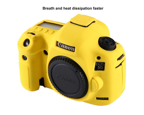 Захисний силіконовий чохол для фотоапаратів Canon EOS 5D Mark III, 5Ds, 5Dr — жовтий