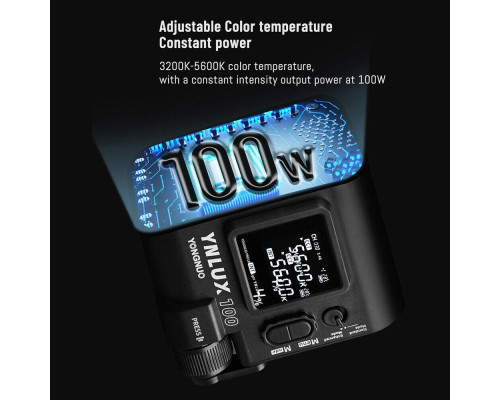 Комплект S: LED свет, осветитель, студийный свет Yongnuo YNLUX100 (3200-5600K) + сетевой адаптер