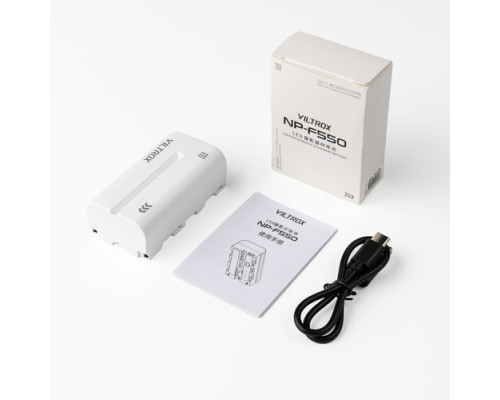Акумулятор Viltrox L-Series NP-F550 з USB-роз'ємом LED світла та іншого (2200 ma) + кабель TYPE-C у комплекті