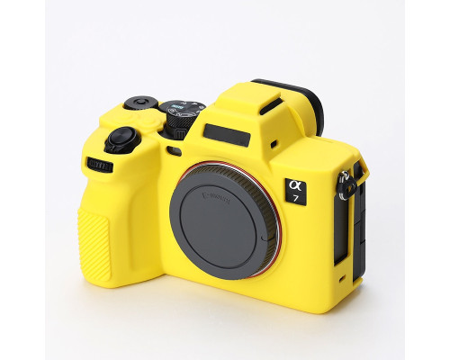Захисний силіконовий чохол для фотоапаратів SONY A7 IV — жовтий