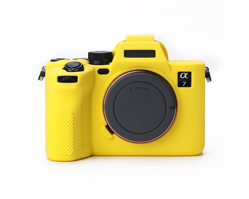 Захисний силіконовий чохол для фотоапаратів SONY A7 IV — жовтий
