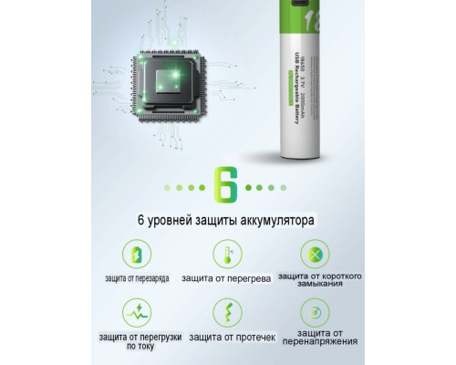 Комплект: 2 акумулятори — тип 18650 3,7 В — з роз'ємом TYPE-C Smartools 2000 mah + кабель TYPE-C