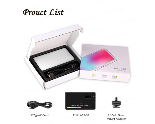 Ультратонкий, портативний RGB LED — освітлювач, відеосвітло Yelangu LW140-RGB з вбудованим акумулятором