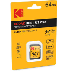 Картка пам'яті Kodak SD 64 GB (U3/V30/A1)