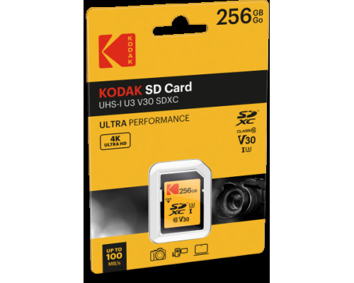 Карта памяти Kodak SD 256 GB (U3/V30/A1)