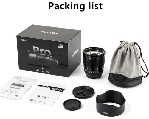 Об'єктив VILTROX AF 75 mm 1.2 Sony E-mount (AF 75/1.2 E) (автофокусний Sony E-mount)