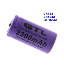 Акумулятор CR123A, CR123, LR123A, 16340 GTL 2300 mAh (ціна за 1 штуку)