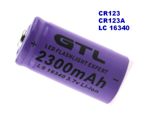 Акумулятор CR123A, CR123, LR123A, 16340 GTL 2300 mAh (ціна за 1 штуку)