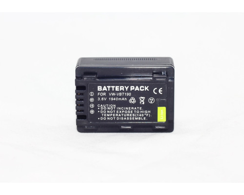 Акумулятор VW-VBT190 (аналог VW-VBT380, VW-VBT380-K, VW-VBT190) - для камер Panasonic - аналог на 1940 ма