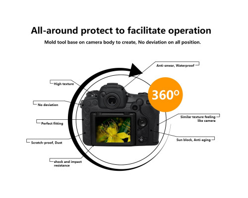 Захисний силіконовий чохол Pixel для фотоапаратів Nikon D500 — чорний (код TBD0603887501A)