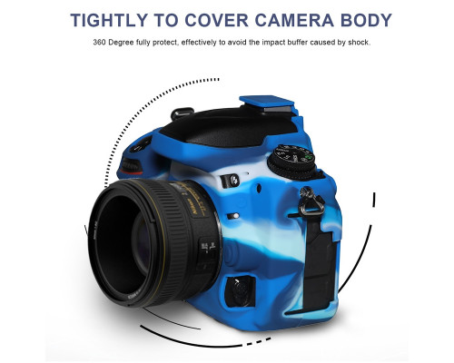 Захисний силіконовий чохол Pixel для фотоапаратів Canon 5D Mark IV — камуфляж (океан) (код TBD0603887601D)