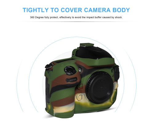 Захисний силіконовий чохол Pixel для фотоапаратів Nikon D750 — камуфляж (джунглі) (код TBD0603887401B)