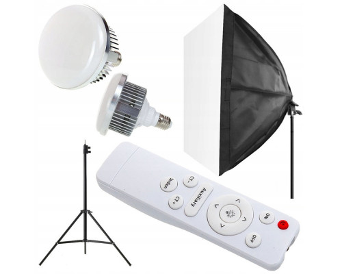 Комплект LED85KIT L (софтбокса 50 x 70 см, стійка посилена 2.8 м, лампа LED 85 ватів, пульт ДК)
