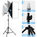 Комплект Puluz PU5070-2 (165W) (2 x софтбокса — 50 x 70 см, 2 x стійки, 2 LED-лампи — 165 ватів, пульт ДК)