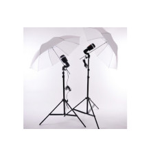 Комплект SY8000KIT-2xW: 2 x студійні фотовиди Godox — SY8000 + 2 x стійки 2.8 м + 2 парасольки на просвіт