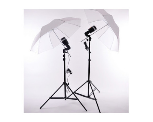 Комплект SY8000KIT-2xW: 2 x студійні фотовиди Godox — SY8000 + 2 x стійки 2.8 м + 2 парасольки на просвіт