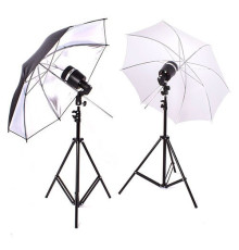 Комплект SY8000KIT-2: 2 x студійні фотоспалади Godox — SY8000 + 2 x стійки 2.8 м + 2 парасольки