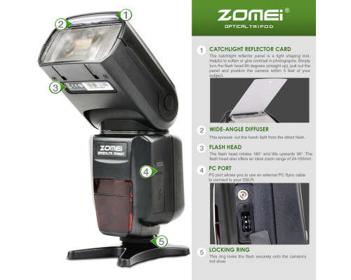 Спалах для фотоапаратів NIKON - ZOMEI Speedlite ZM860T з I-TTL та HSS