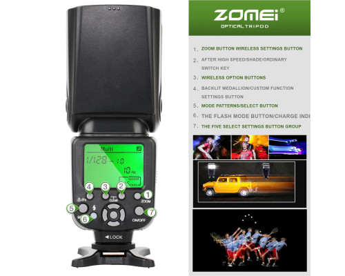 Спалах для фотоапаратів NIKON - ZOMEI Speedlite ZM860T з I-TTL та HSS