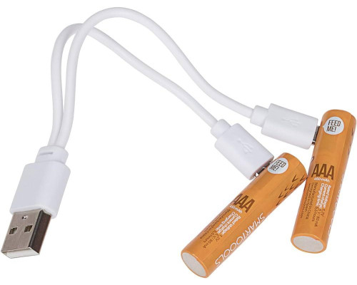 Аккумуляторы Smartools (микропальчиковые) ААA 450Mah 1.2V с зарядкой TYPE C - блистер (2 шт) + кабель TYPE-C