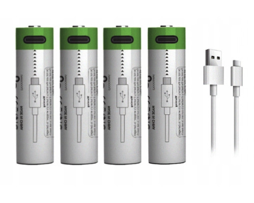 Аккумулятор 14500 (3.7V) с разъемом TYPE-C Smartools 700 mAh (цена за блистер - 4 штуки) + кабель TYPE-C