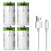 Аккумулятор CR2 (3.7V) с разъемом TYPE-C Smartools 300 mAh (цена за блистер - 4 штуки) + кабель TYPE-C