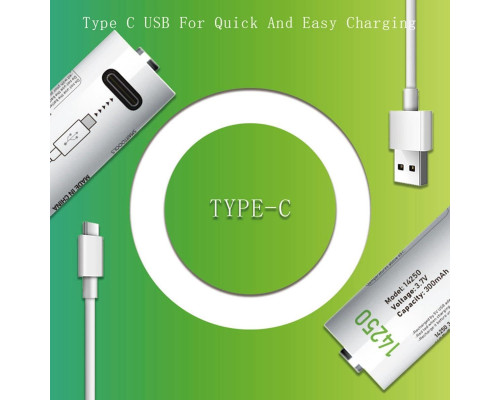 Аккумулятор 14250 (3.7V) с разъемом TYPE-C Smartools 300 mAh (цена за блистер - 2 штуки) + кабель TYPE-C