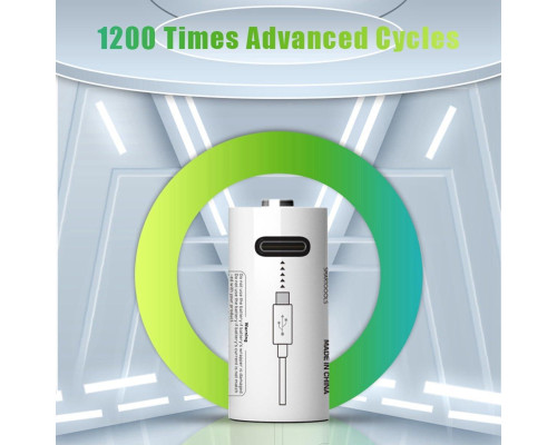 Аккумулятор 14250 (3.7V) с разъемом TYPE-C Smartools 300 mAh (цена за блистер - 2 штуки) + кабель TYPE-C