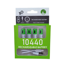 Акумулятор 10440 (3.7V) з роз'ємом TYPE-C Smartools 750 mwh (ціна за блістер — 4 штуки) + кабель TYPE-C
