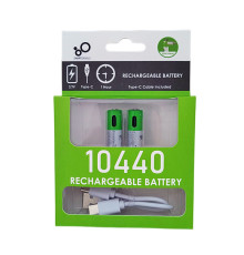 Акумулятор 10440 (3.7V) з роз'ємом TYPE-C Smartools 750 mwh (ціна за блістер — 2 штуки) + кабель TYPE-C