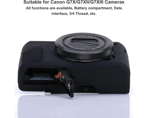Защитный силиконовый чехол для фотоаппаратов CANON G7X Mark III - черный