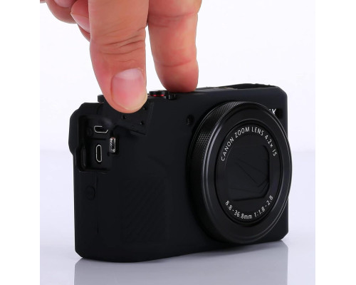 Защитный силиконовый чехол для фотоаппаратов CANON G7X Mark III - черный