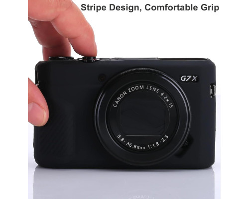 Защитный силиконовый чехол для фотоаппаратов CANON G7X Mark III - черный