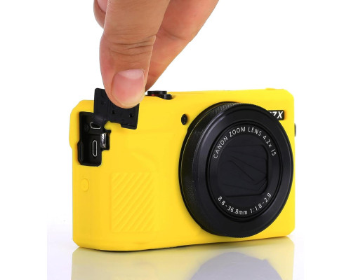 Защитный силиконовый чехол для фотоаппаратов CANON G7X Mark III - желтый