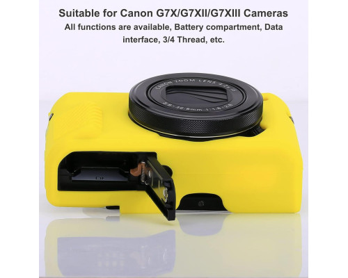 Защитный силиконовый чехол для фотоаппаратов CANON G7X Mark III - желтый