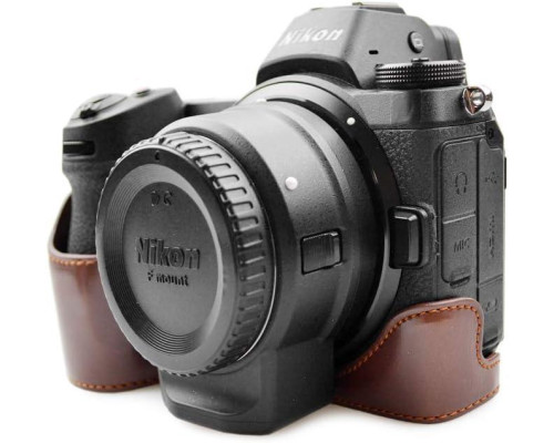 Защитный футляр - чехол для фотоаппарата Nikon Z6, Z7, Z6 II, Z7 II с доступом к батарейному отсеку - кофе