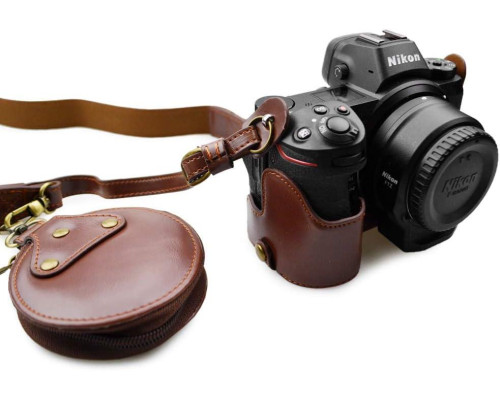 Защитный футляр - чехол для фотоаппарата Nikon Z6, Z7, Z6 II, Z7 II с доступом к батарейному отсеку - кофе