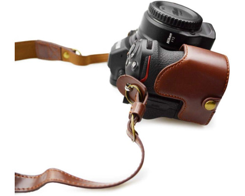 Защитный футляр - чехол для фотоаппарата Nikon Z6, Z7, Z6 II, Z7 II с доступом к батарейному отсеку - кофе