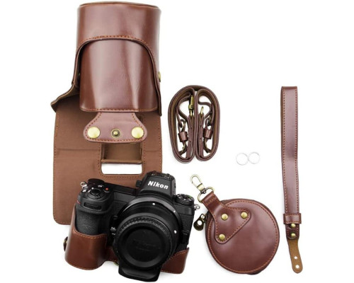 Защитный футляр - чехол для фотоаппарата Nikon Z6, Z7, Z6 II, Z7 II с доступом к батарейному отсеку - кофе