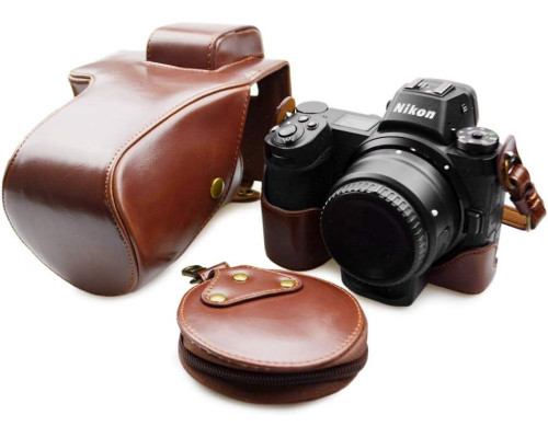 Защитный футляр - чехол для фотоаппарата Nikon Z6, Z7, Z6 II, Z7 II с доступом к батарейному отсеку - кофе