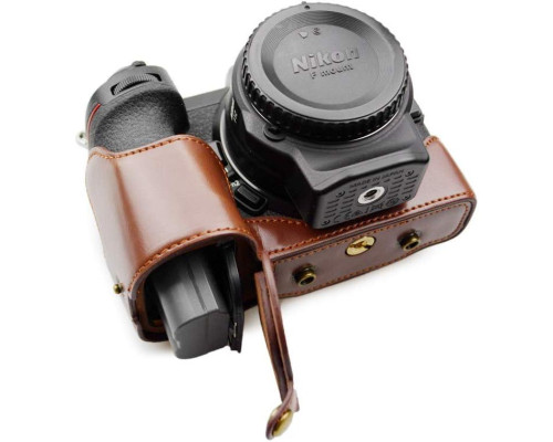 Защитный футляр - чехол для фотоаппарата Nikon Z6, Z7, Z6 II, Z7 II с доступом к батарейному отсеку - кофе