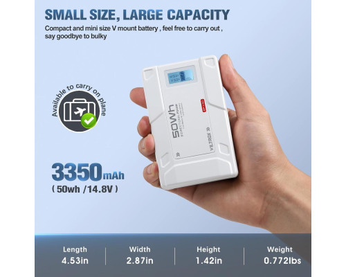 Аккумулятор Viltrox Snowpeak BP-V50 V-Mount 50Wh 3350mAh 14.8V (BV-50) (D-TAP) с TYPE-C
