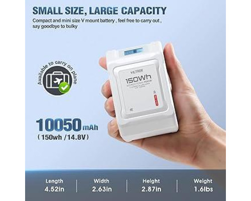 Аккумулятор Viltrox Snowpeak BP-V150 V-Mount 150Wh 10050mAh 14.8V (BV-150) (D-TAP) с TYPE-C
