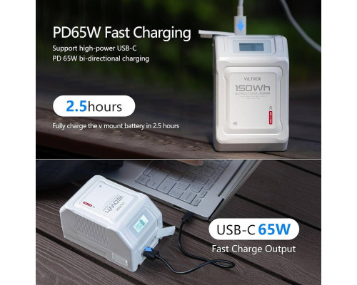Аккумулятор Viltrox Snowpeak BP-V150 V-Mount 150Wh 10050mAh 14.8V (BV-150) (D-TAP) с TYPE-C