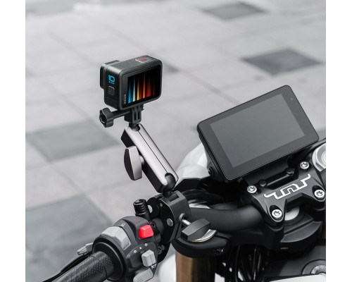 Крепление на руль - мотоцикла, велосипеда Motorcicle Mount S2 + удлиняющая вставка (15 см) для экшн камер