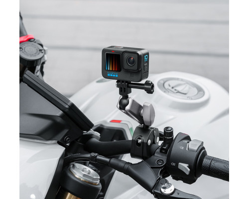 Крепление на руль - мотоцикла, велосипеда Motorcicle Mount S2 + удлиняющая вставка (15 см) для экшн камер