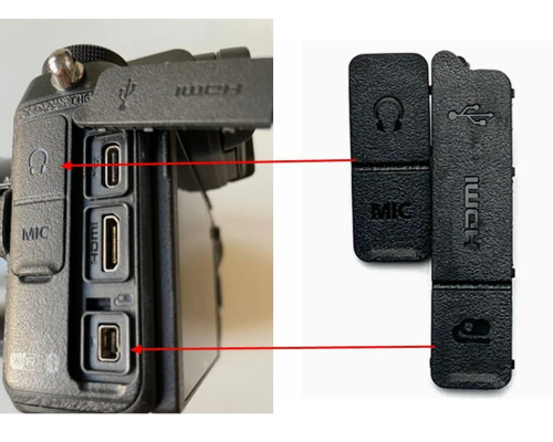 Заглушка резинка USB, HDMI, MIC для фотоаппарата Nikon Z5, Z6, Z7, Z6 II, Z7 II - 2 шт в комплекте