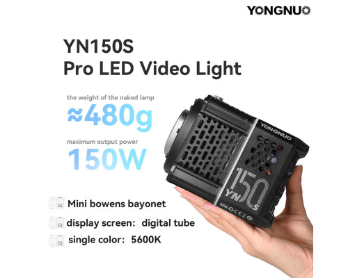 Комплект S: LED свет, осветитель, студийный свет Yongnuo YN150S (5600K) + сетевой адаптер