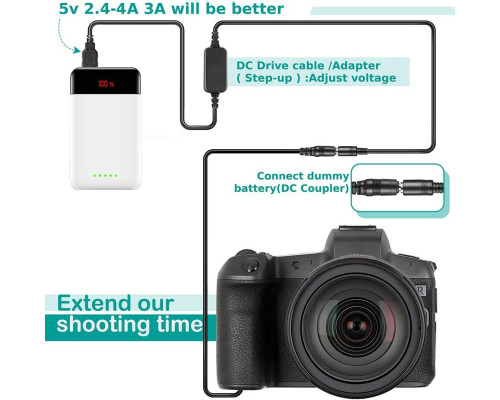 USB-адаптер живлення EP-5C для Nikon Nikon 1J1 1J2 1J3 1S1 1AW1 V3 Coolpix A Coolpix P1000 — замість АКБ EN-EL20
