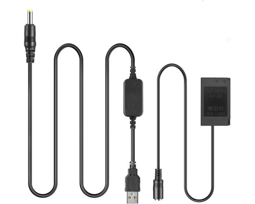 USB-адаптер живлення EP-5C для Nikon Nikon 1J1 1J2 1J3 1S1 1AW1 V3 Coolpix A Coolpix P1000 — замість АКБ EN-EL20